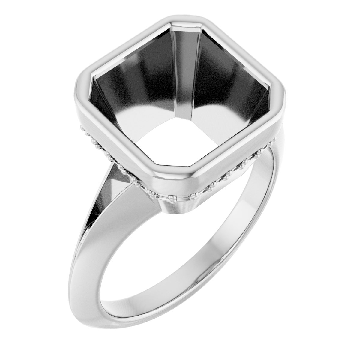 Bezel-Set Hidden Halo-Style Engagement Ring