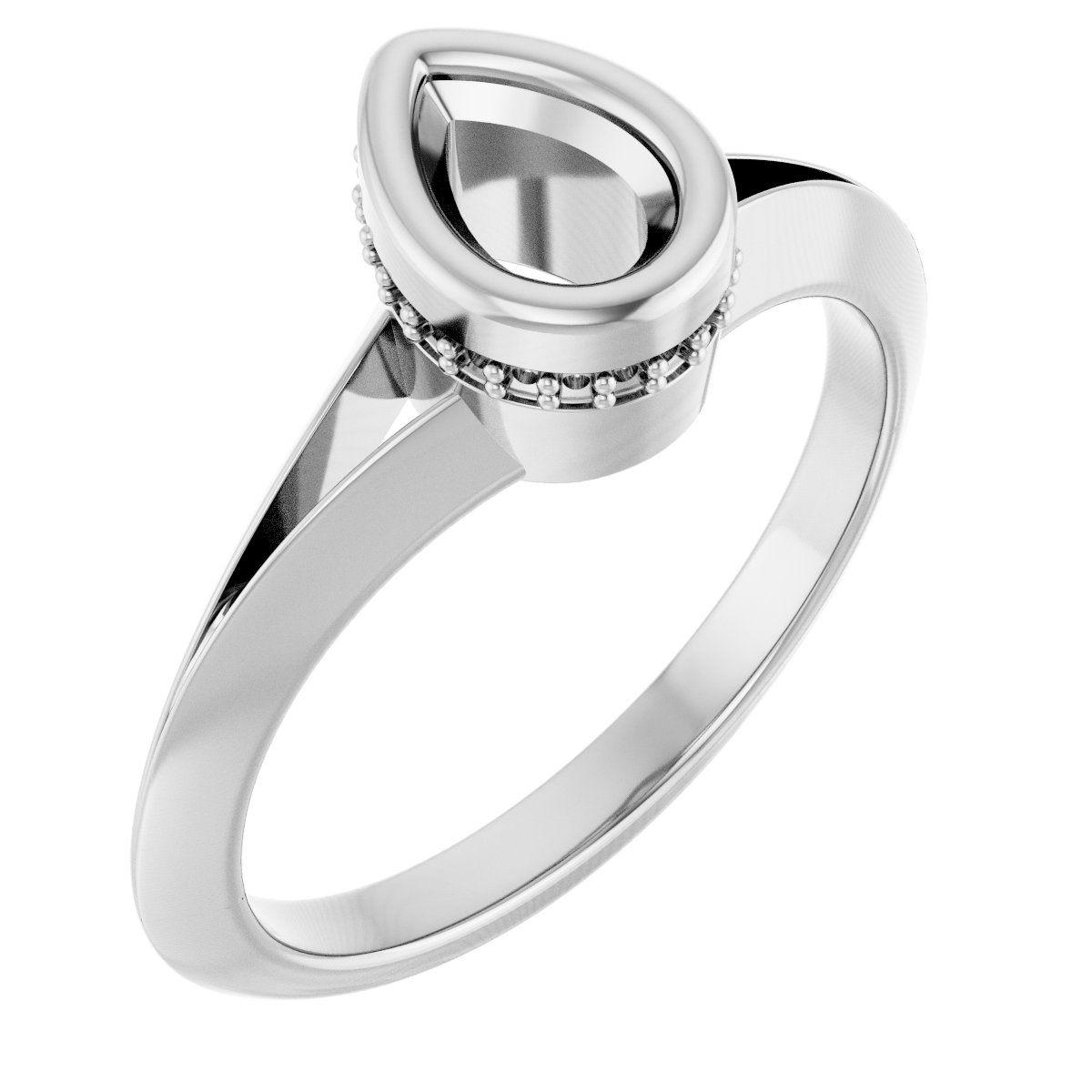 Bezel-Set Hidden Halo-Style Engagement Ring