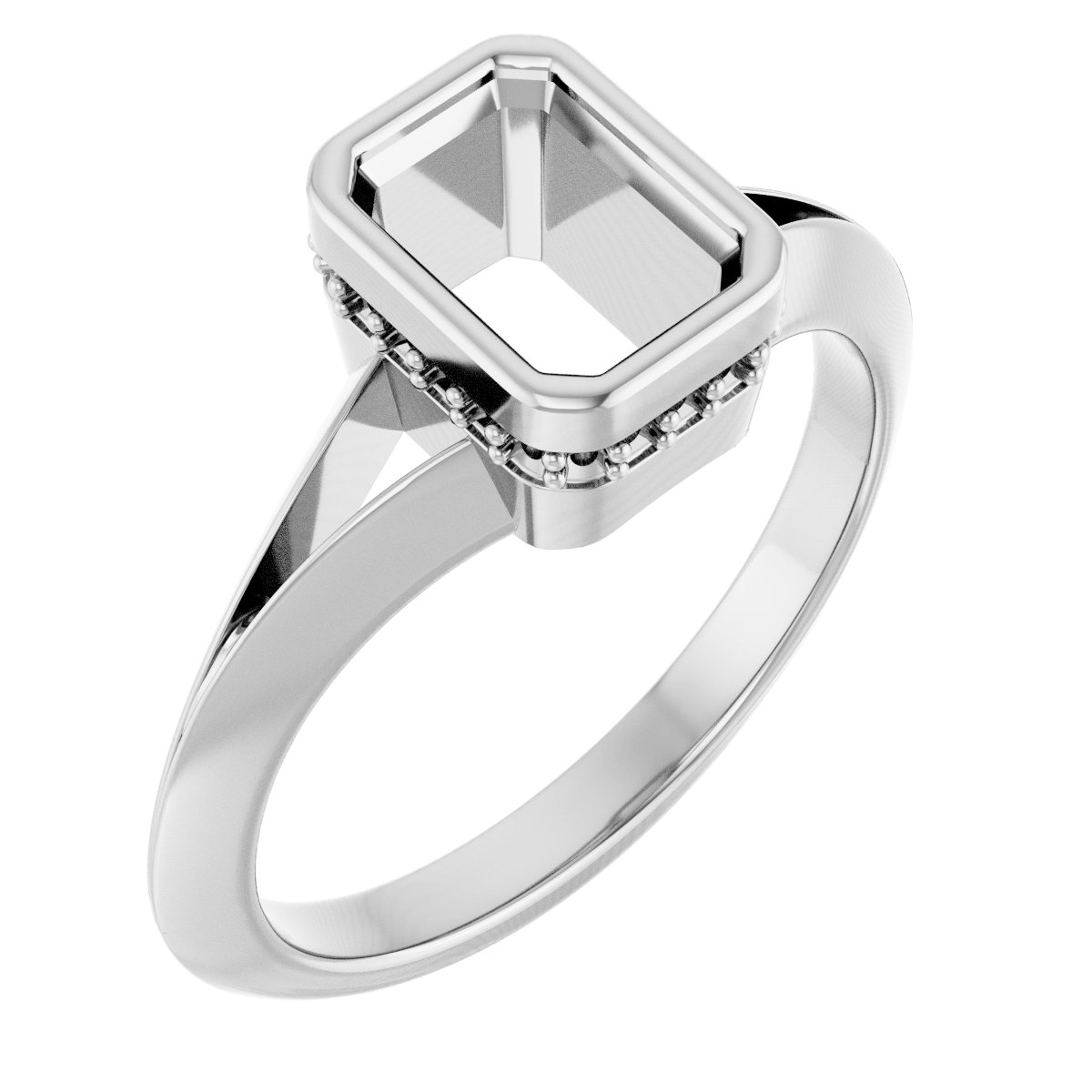 Bezel-Set Hidden Halo-Style Engagement Ring