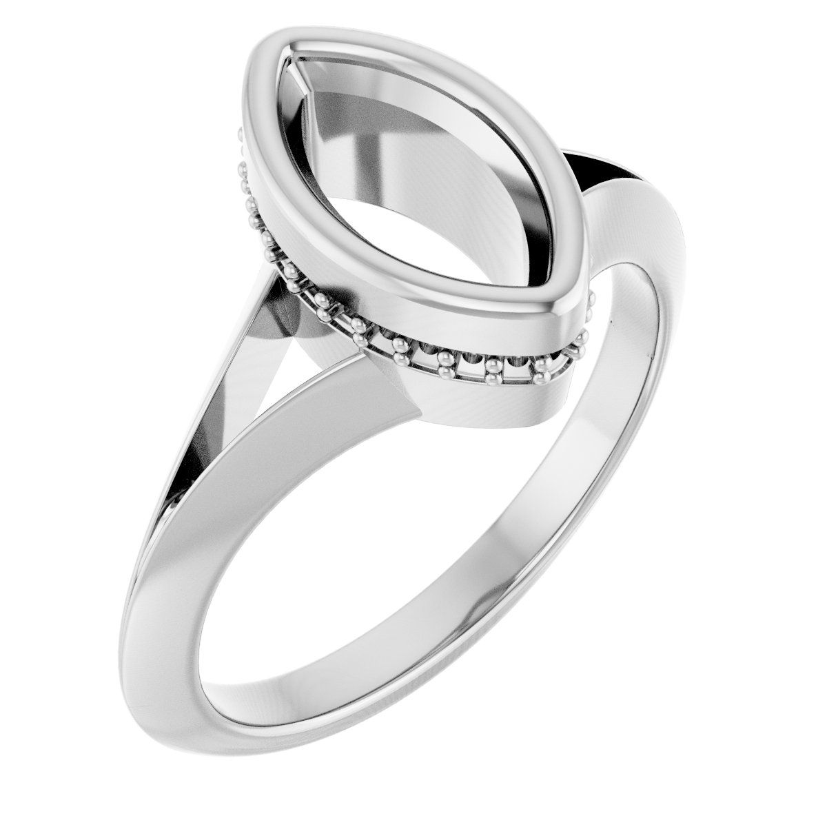 Bezel-Set Hidden Halo-Style Engagement Ring