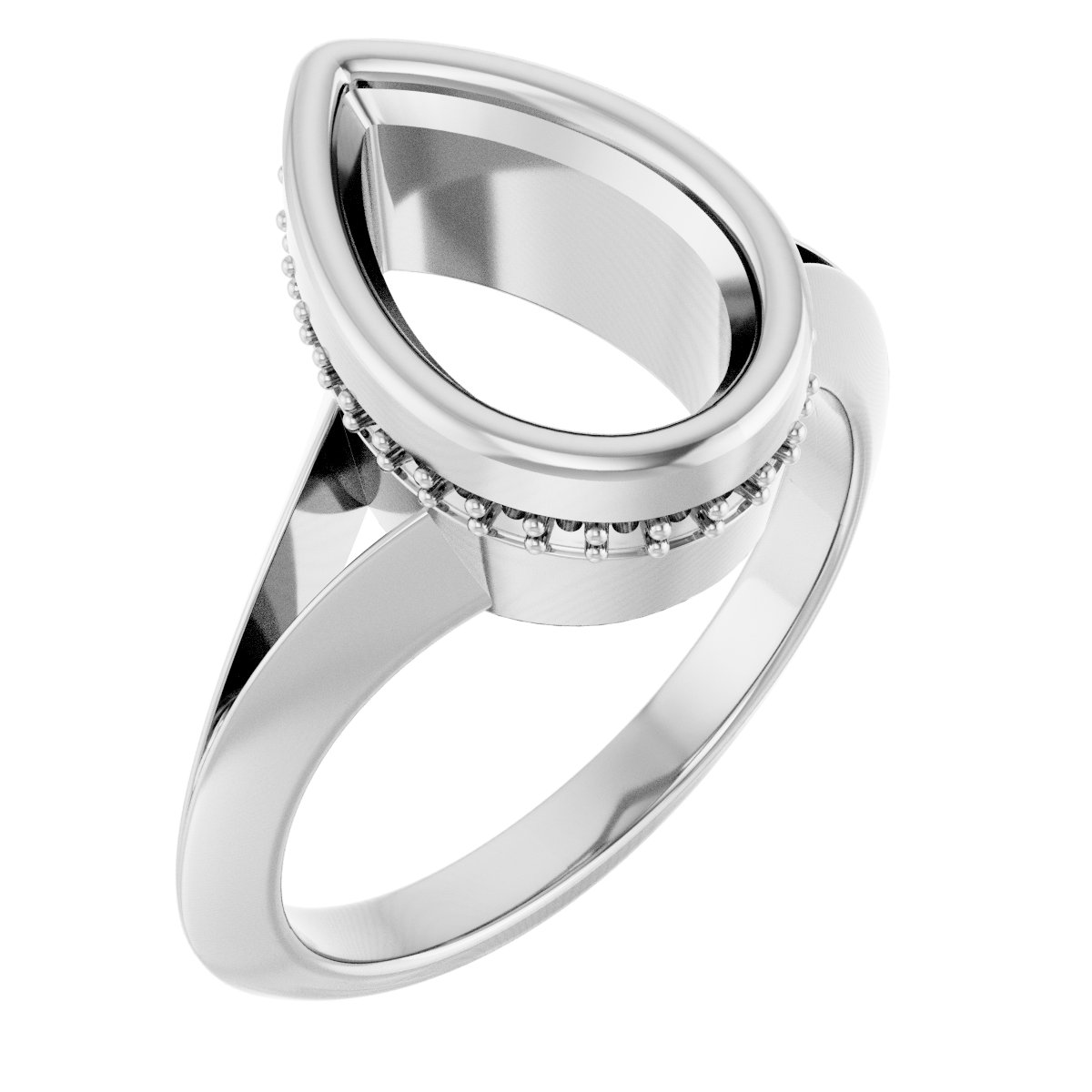 Bezel-Set Hidden Halo-Style Engagement Ring