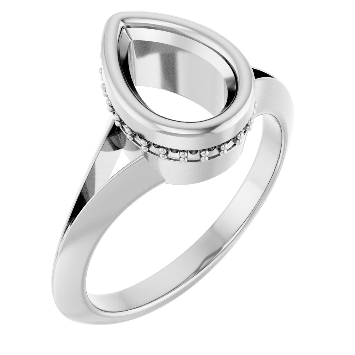 Bezel-Set Hidden Halo-Style Engagement Ring