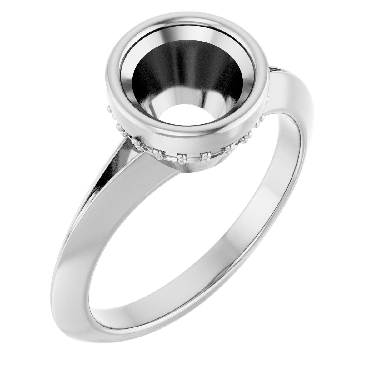 Bezel-Set Hidden Halo-Style Engagement Ring