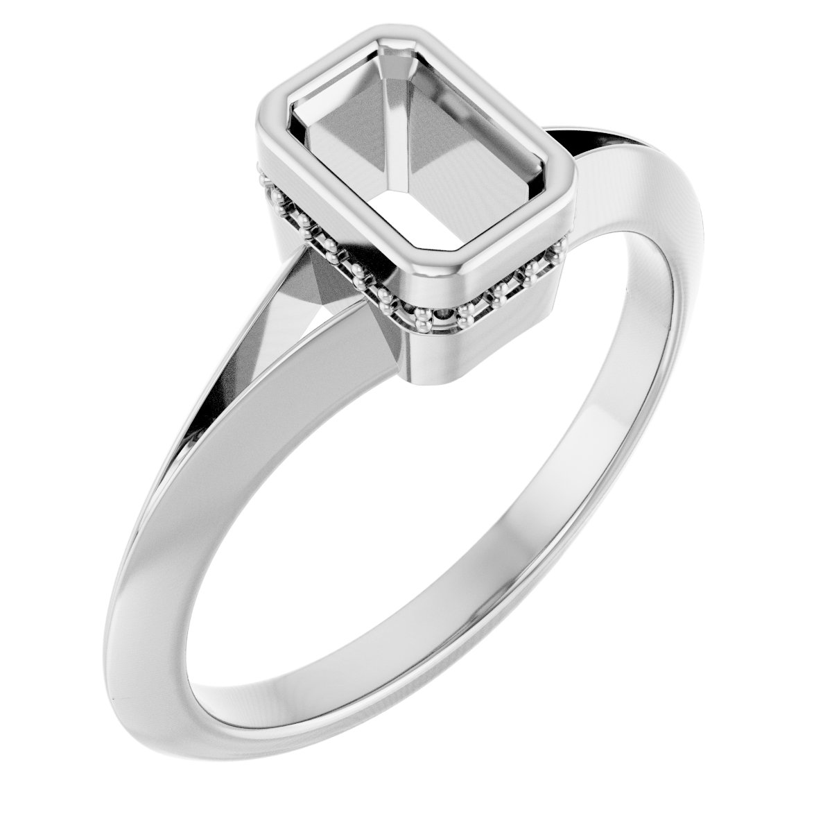 Bezel-Set Hidden Halo-Style Engagement Ring