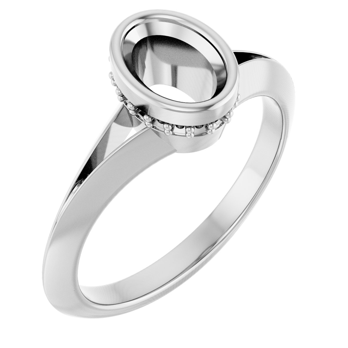 Bezel-Set Hidden Halo-Style Engagement Ring