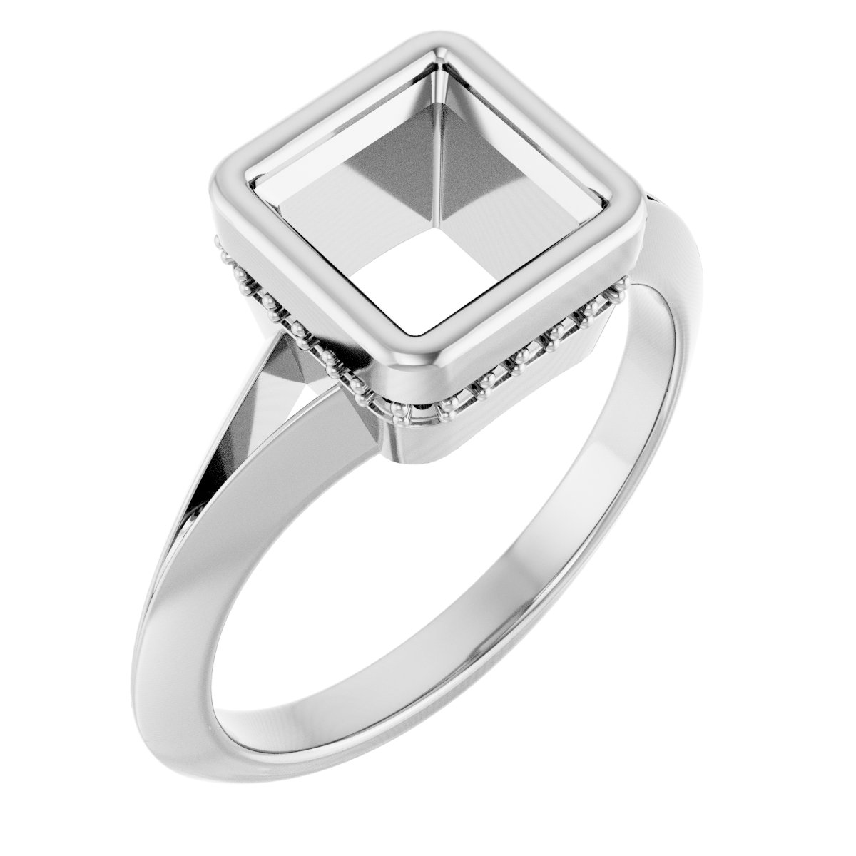 Bezel-Set Hidden Halo-Style Engagement Ring