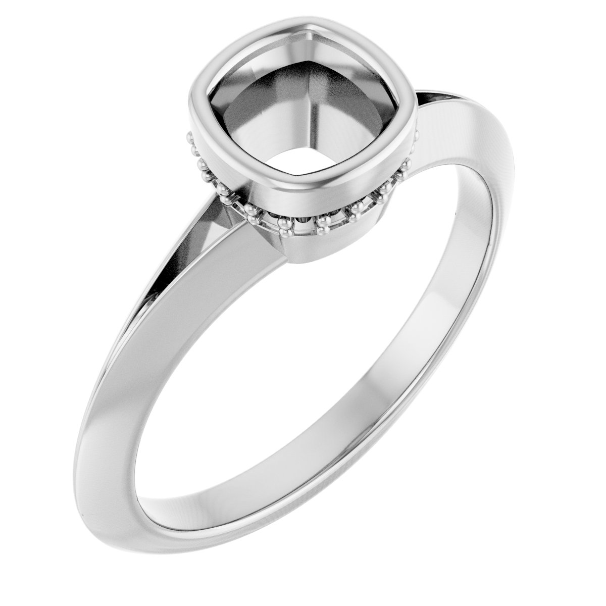 Bezel-Set Hidden Halo-Style Engagement Ring