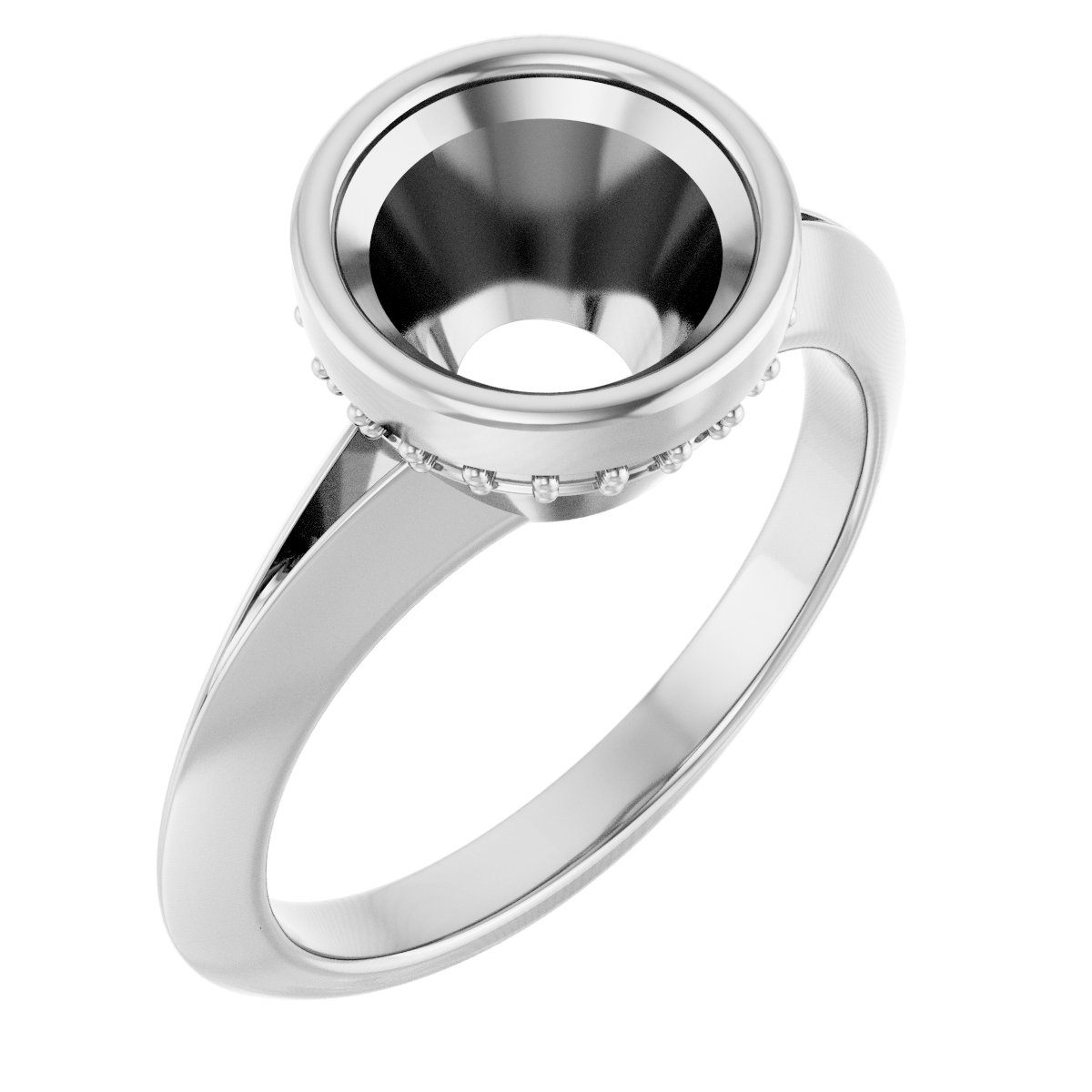 Bezel-Set Hidden Halo-Style Engagement Ring