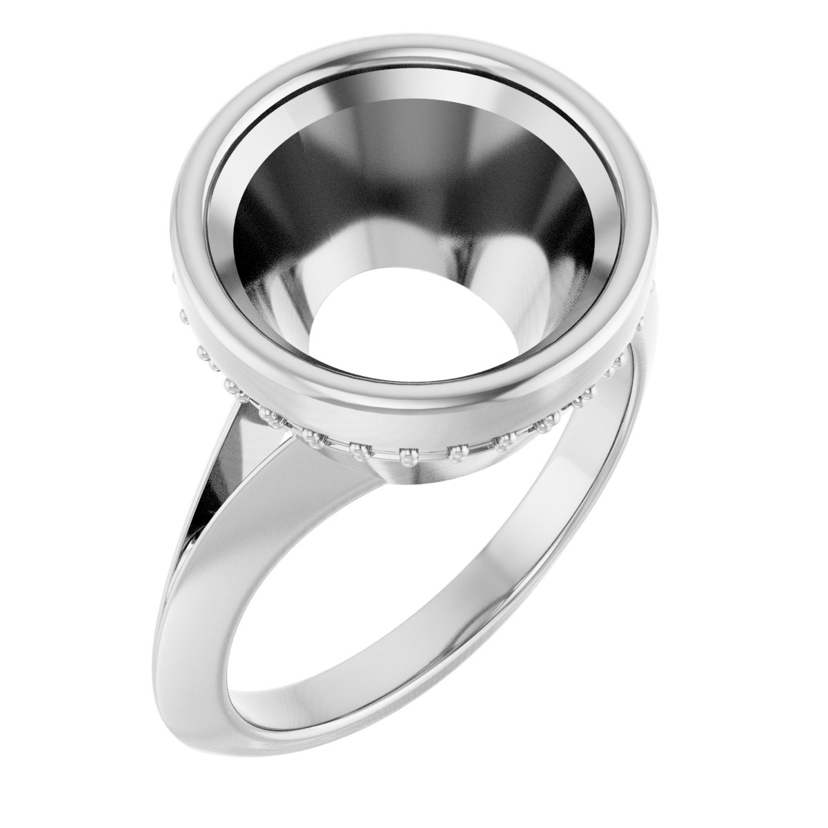 Bezel-Set Hidden Halo-Style Engagement Ring