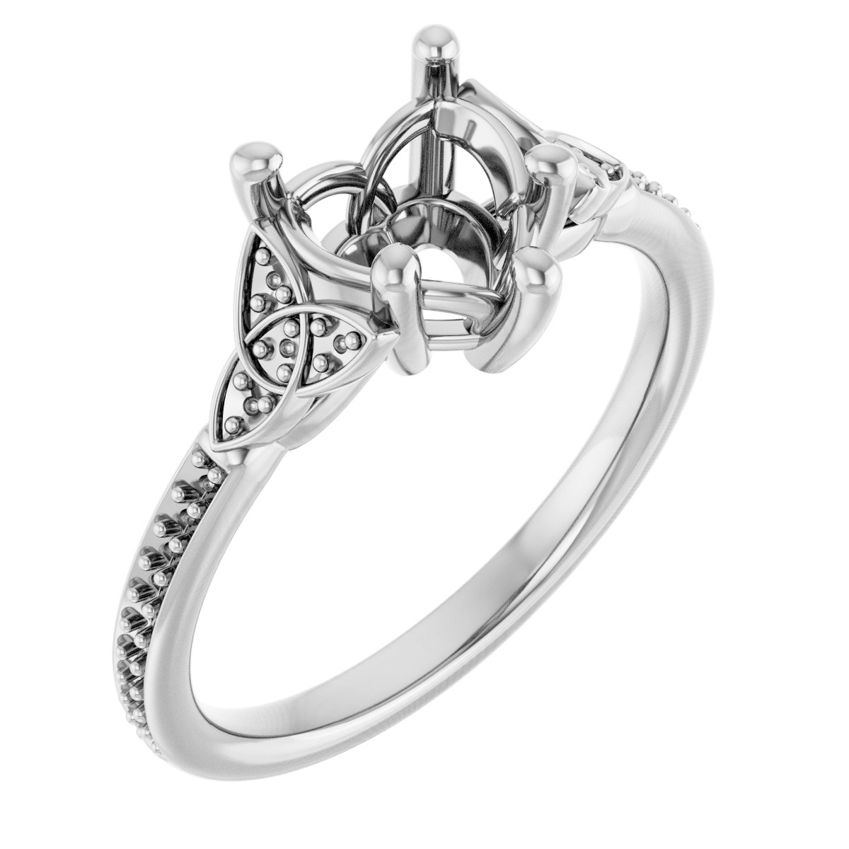 Accented Celtic-Inspired Engagement Ring