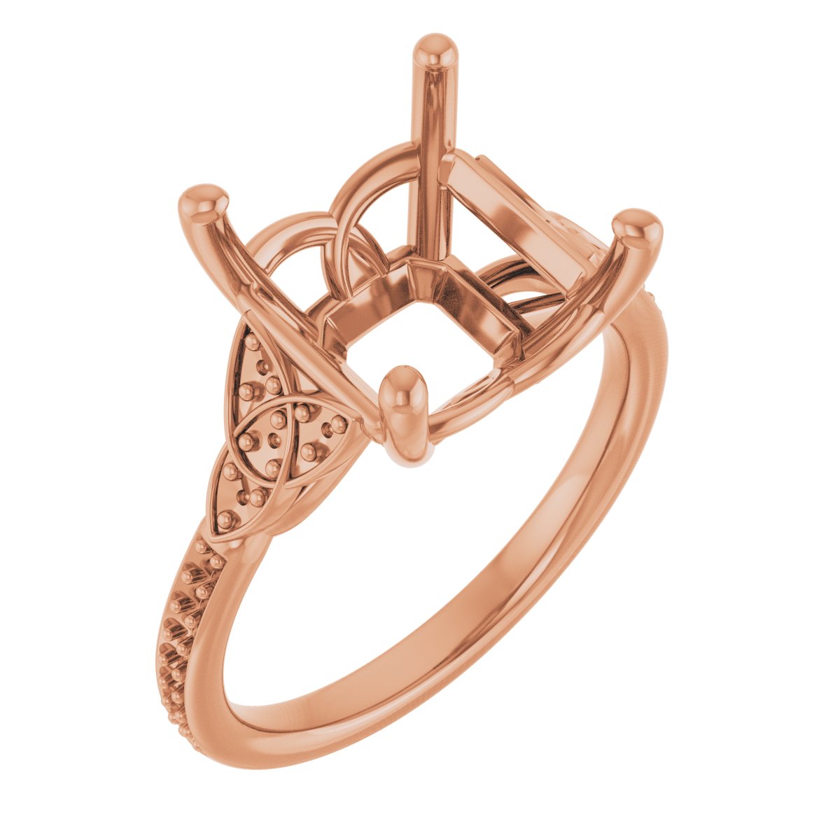 Accented Celtic-Inspired Engagement Ring