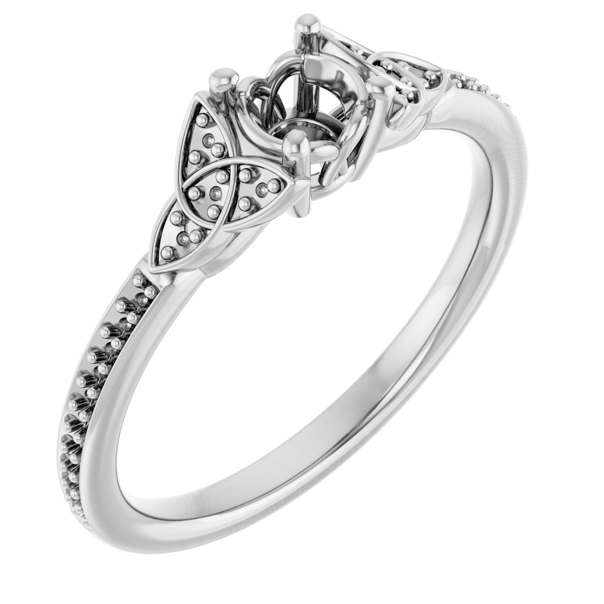 Accented Celtic-Inspired Engagement Ring