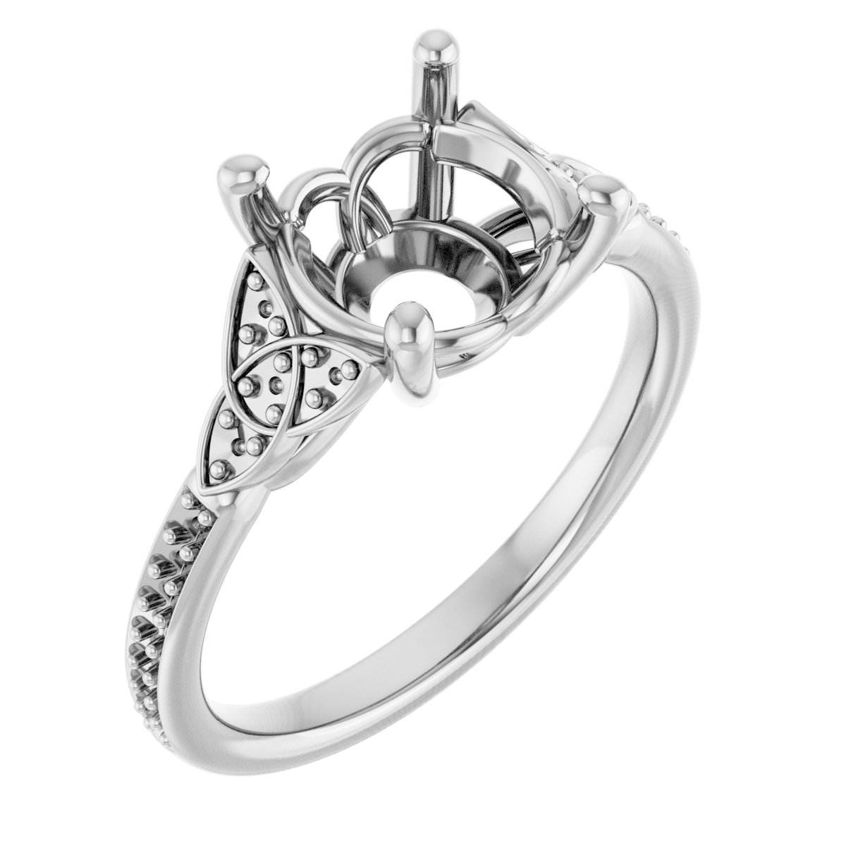 Accented Celtic-Inspired Engagement Ring