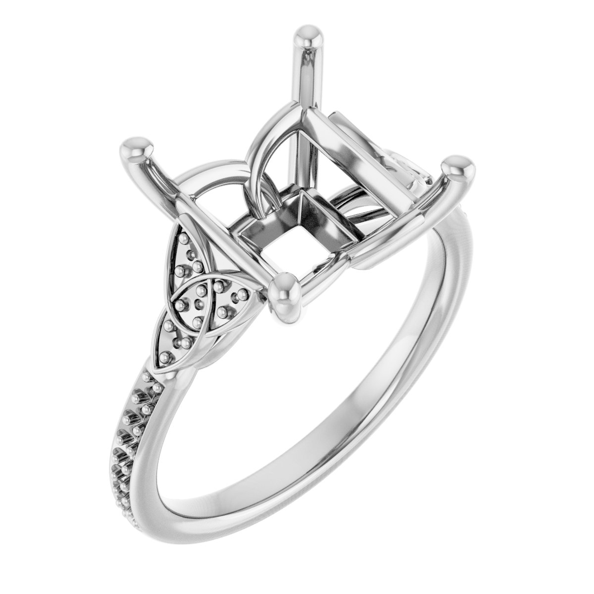 Accented Celtic-Inspired Engagement Ring