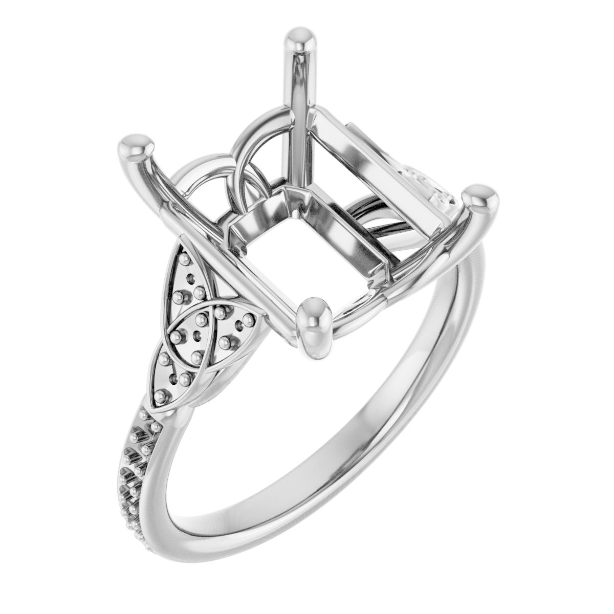 Accented Celtic-Inspired Engagement Ring