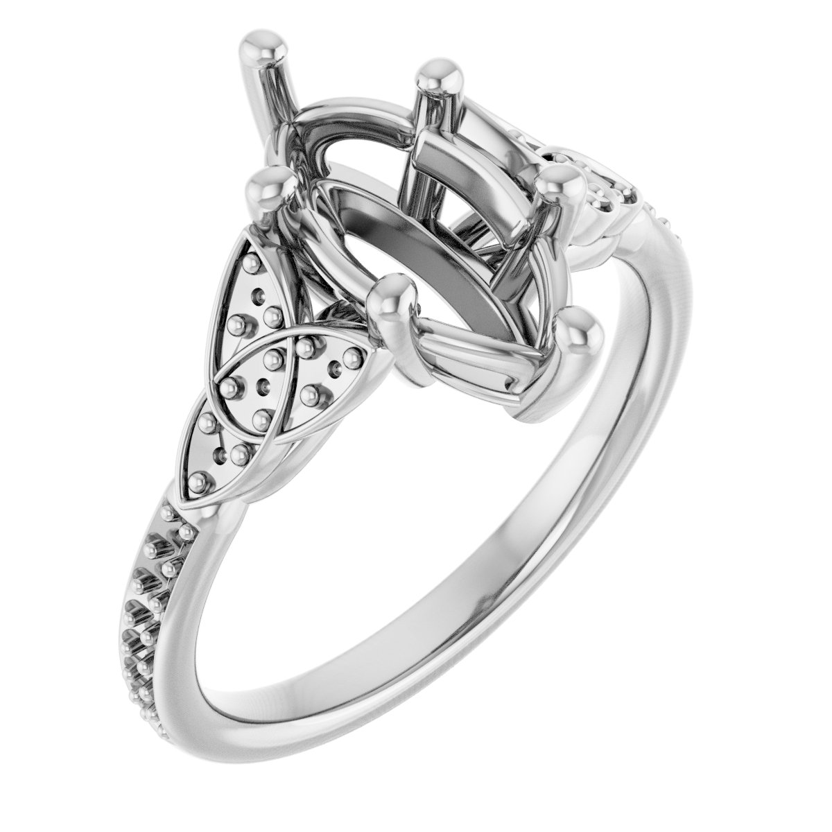 Accented Celtic-Inspired Engagement Ring