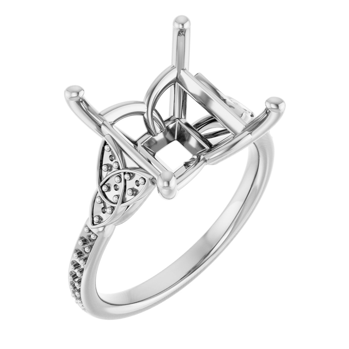 Accented Celtic-Inspired Engagement Ring