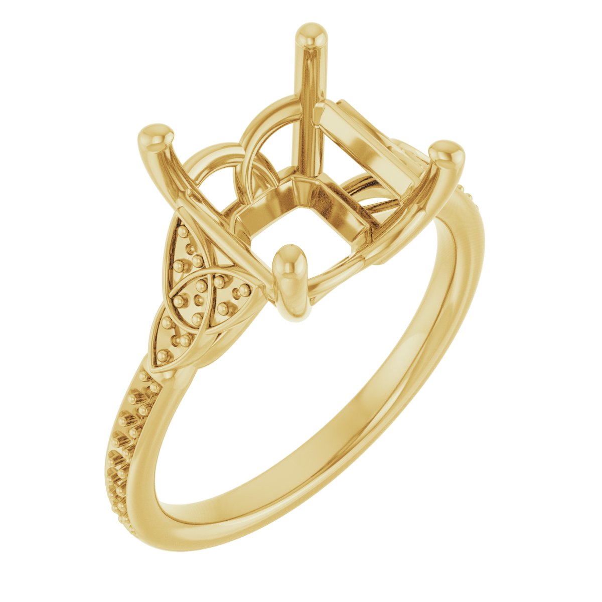 Accented Celtic-Inspired Engagement Ring
