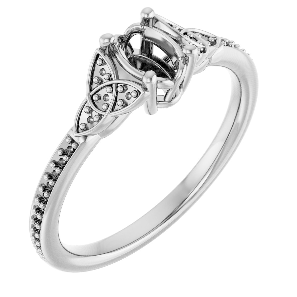 Accented Celtic-Inspired Engagement Ring