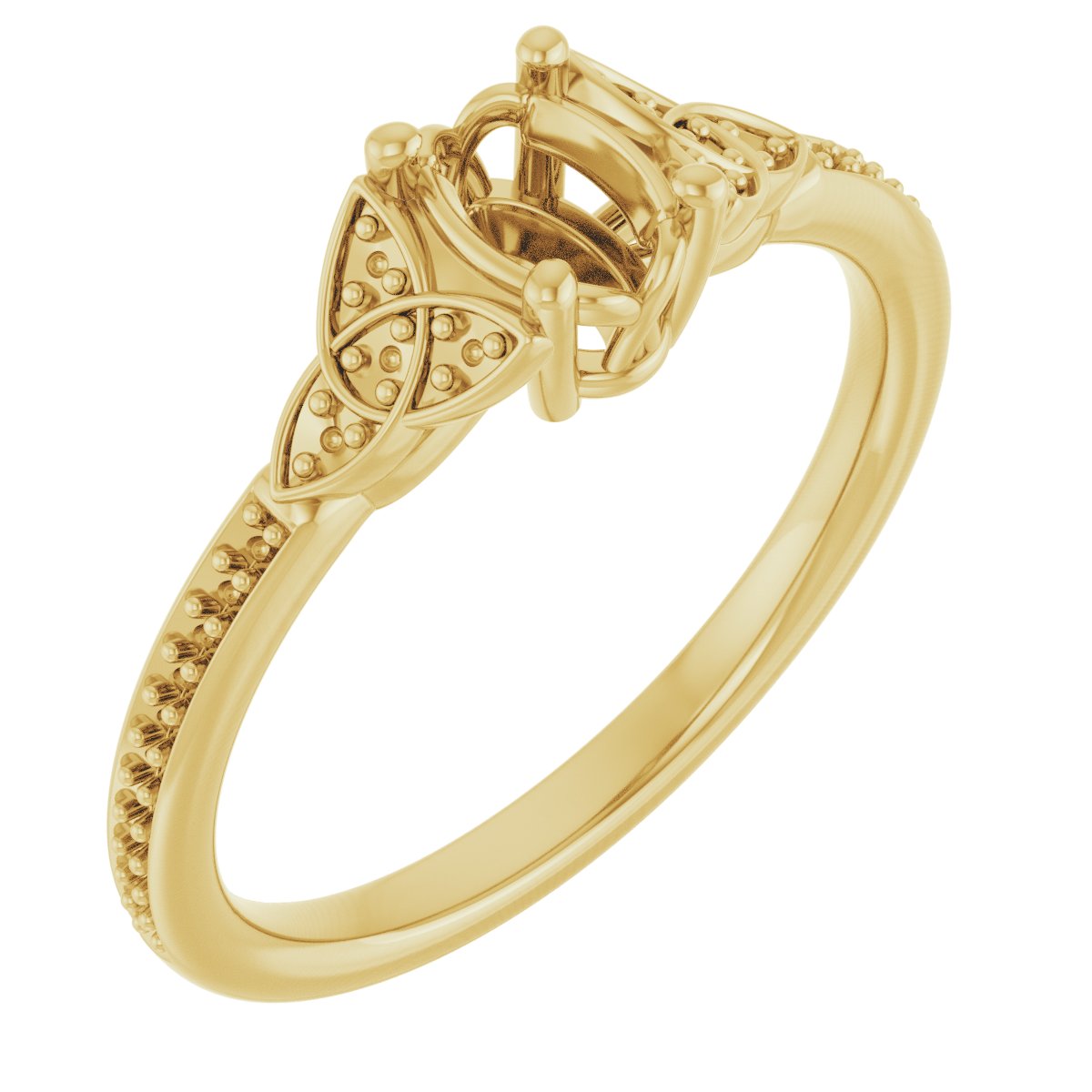 Accented Celtic-Inspired Engagement Ring