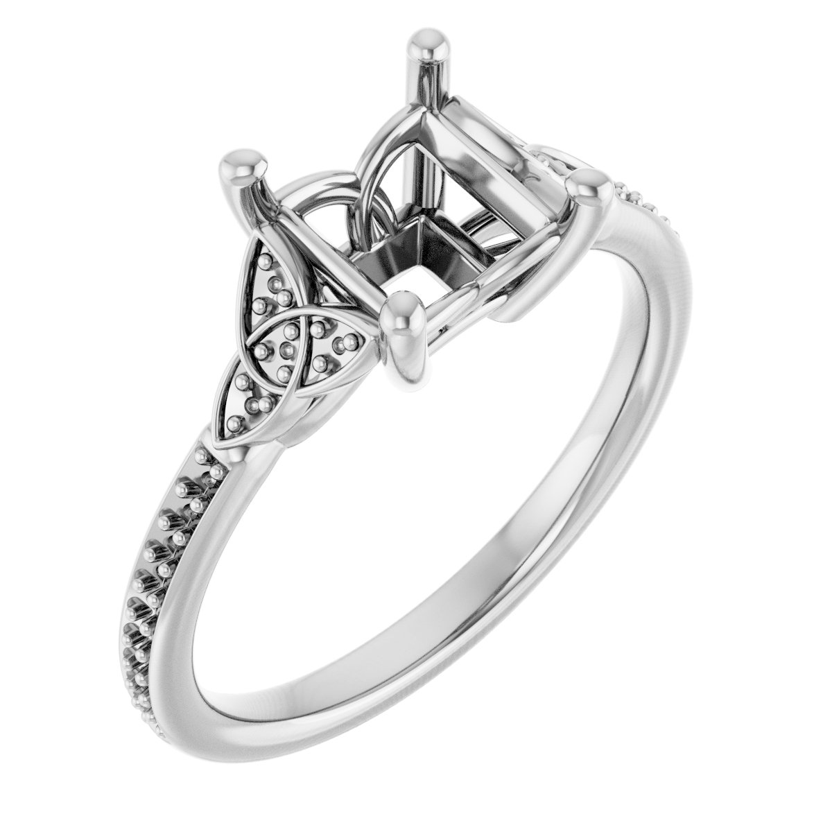 Accented Celtic-Inspired Engagement Ring