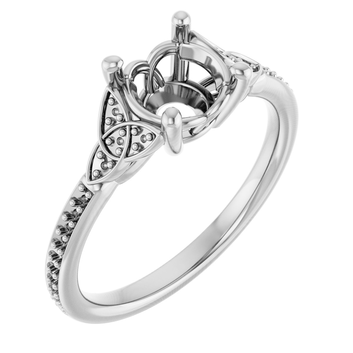Accented Celtic-Inspired Engagement Ring
