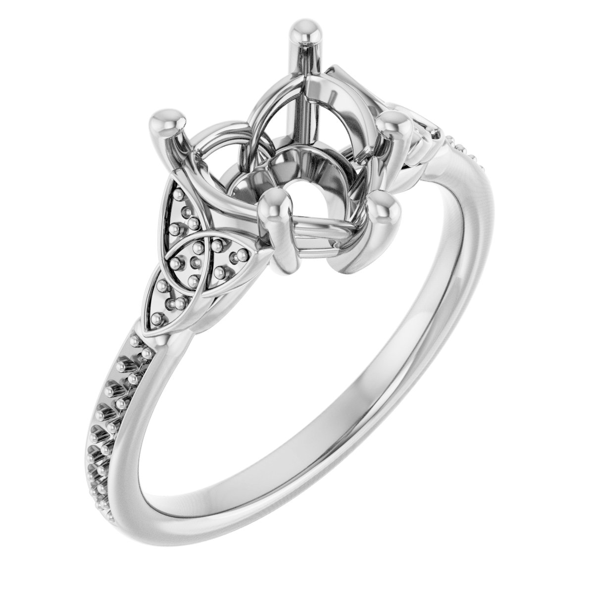 Accented Celtic-Inspired Engagement Ring