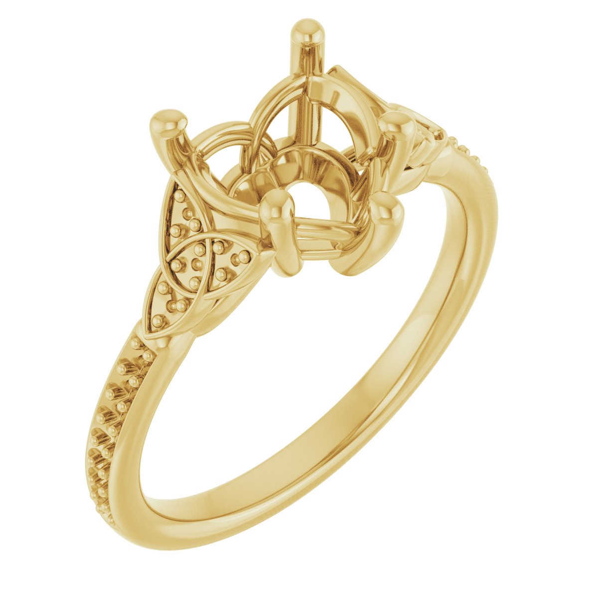 Accented Celtic-Inspired Engagement Ring