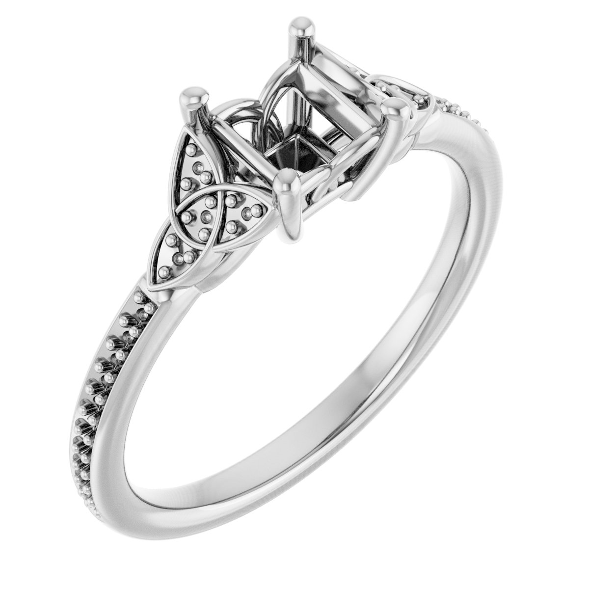 Accented Celtic-Inspired Engagement Ring