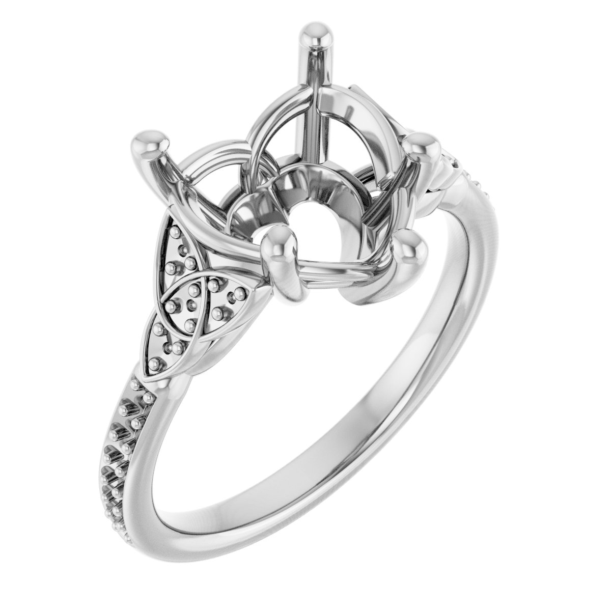 Accented Celtic-Inspired Engagement Ring