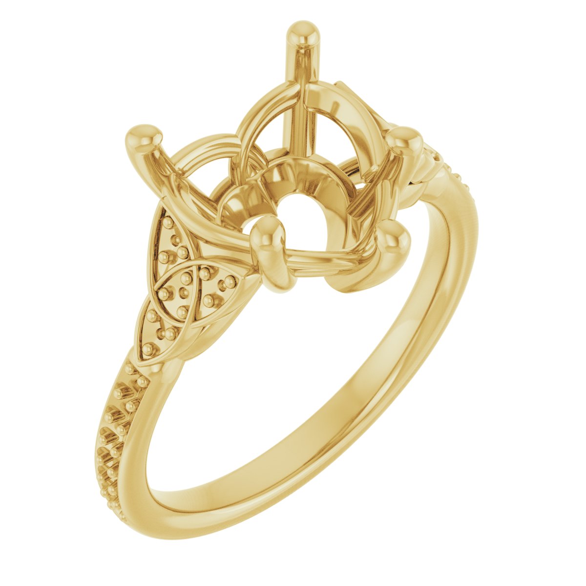 Accented Celtic-Inspired Engagement Ring