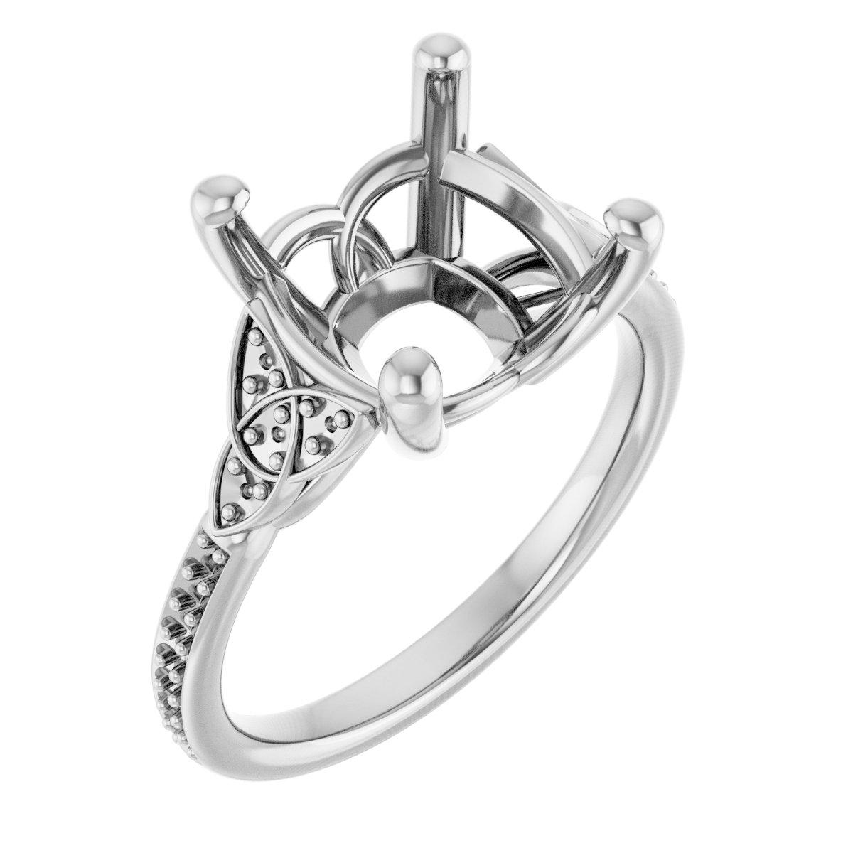 Accented Celtic-Inspired Engagement Ring