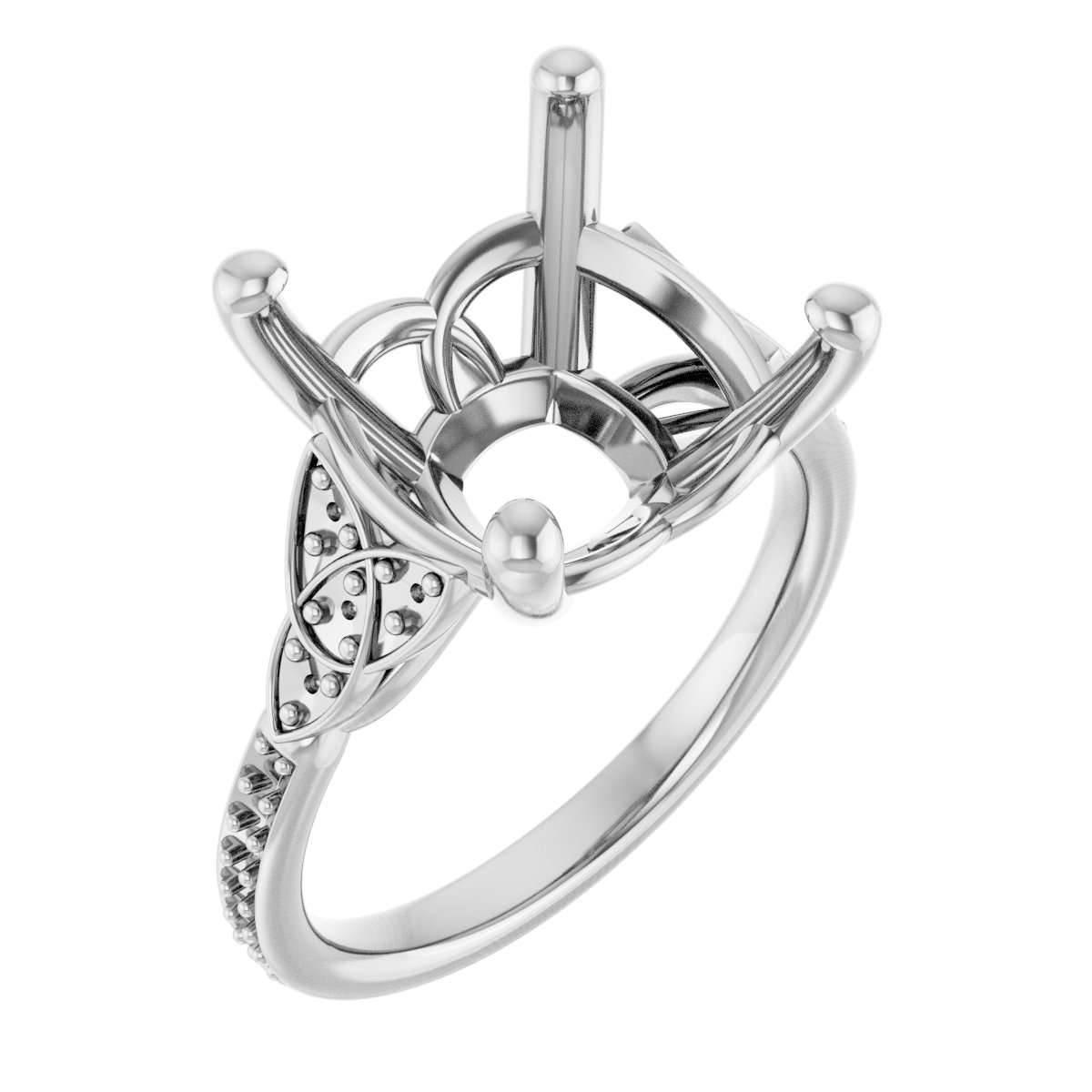 Accented Celtic-Inspired Engagement Ring
