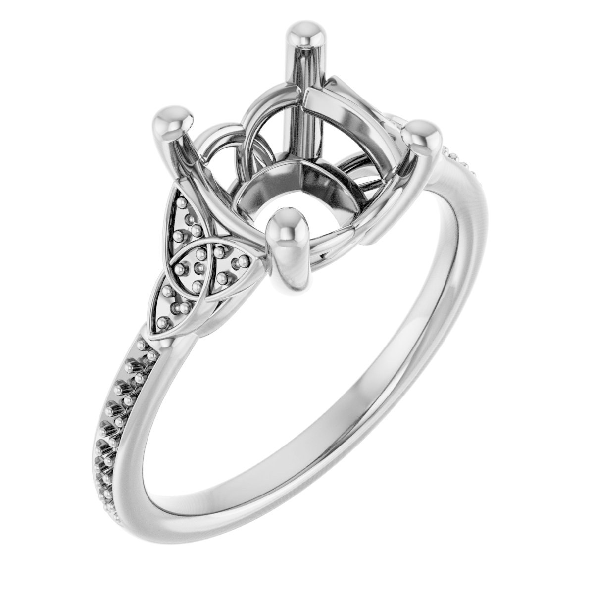 Accented Celtic-Inspired Engagement Ring