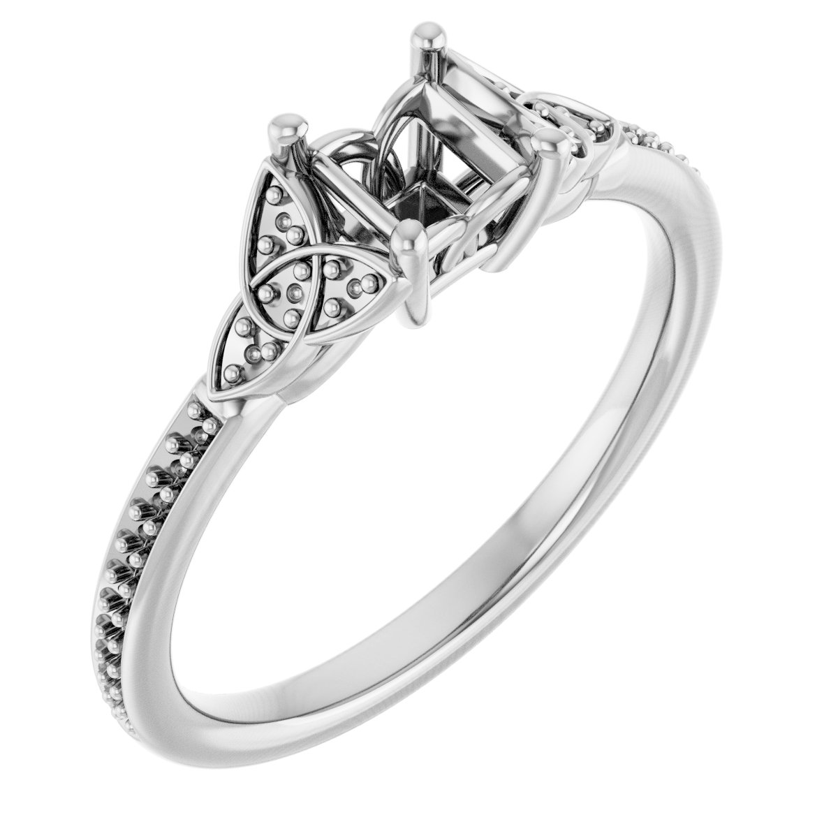 Accented Celtic-Inspired Engagement Ring