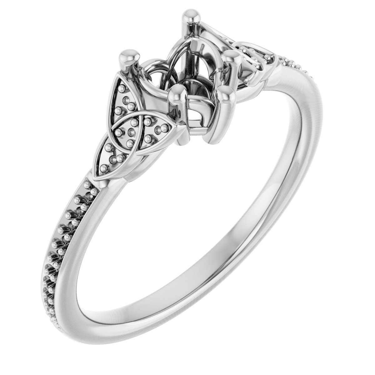 Accented Celtic-Inspired Engagement Ring
