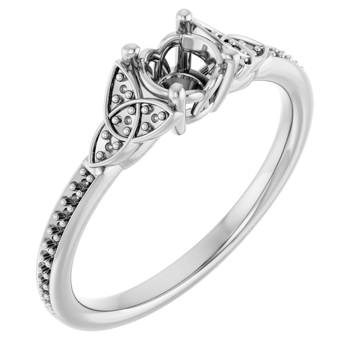 Accented Celtic-Inspired Engagement Ring