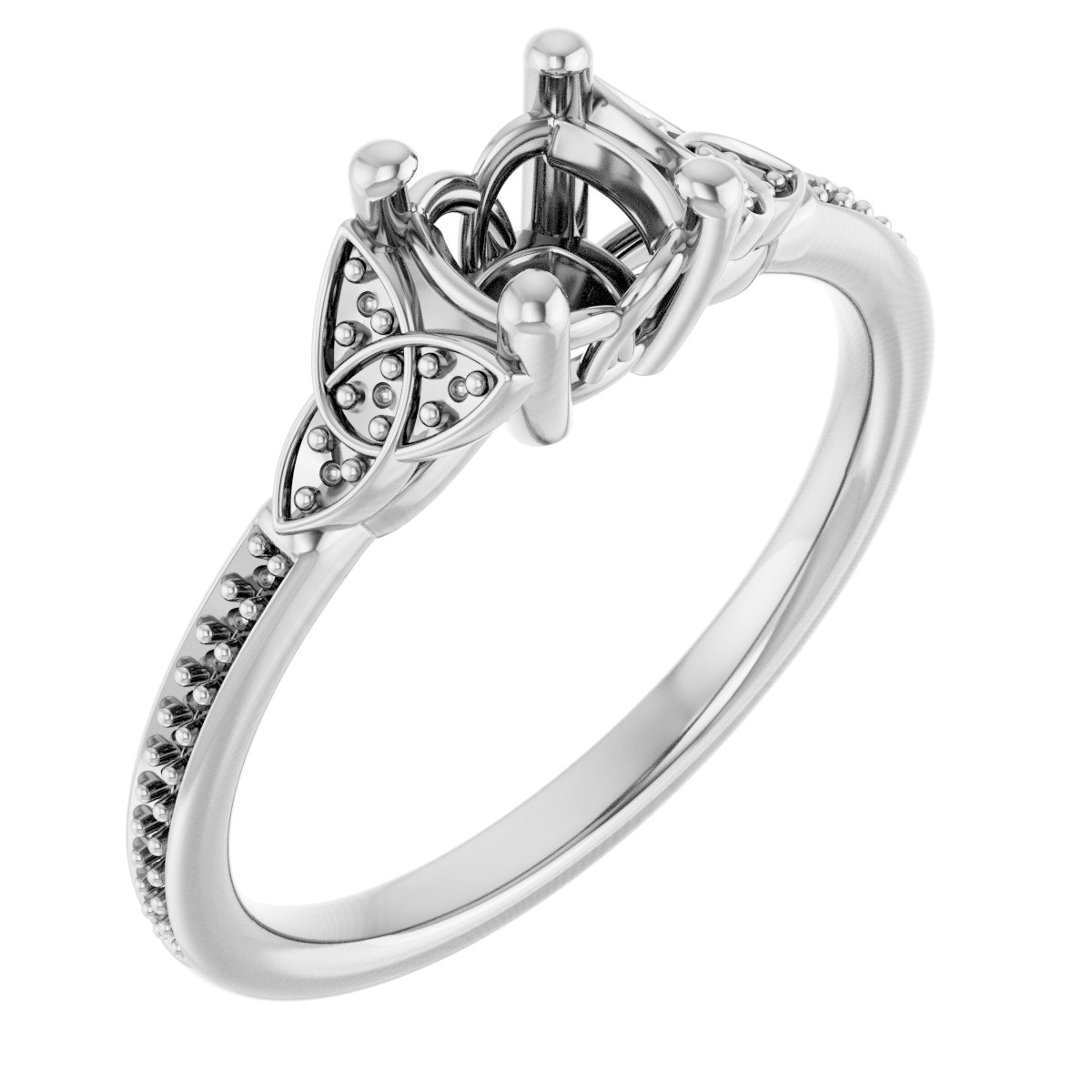 Accented Celtic-Inspired Engagement Ring