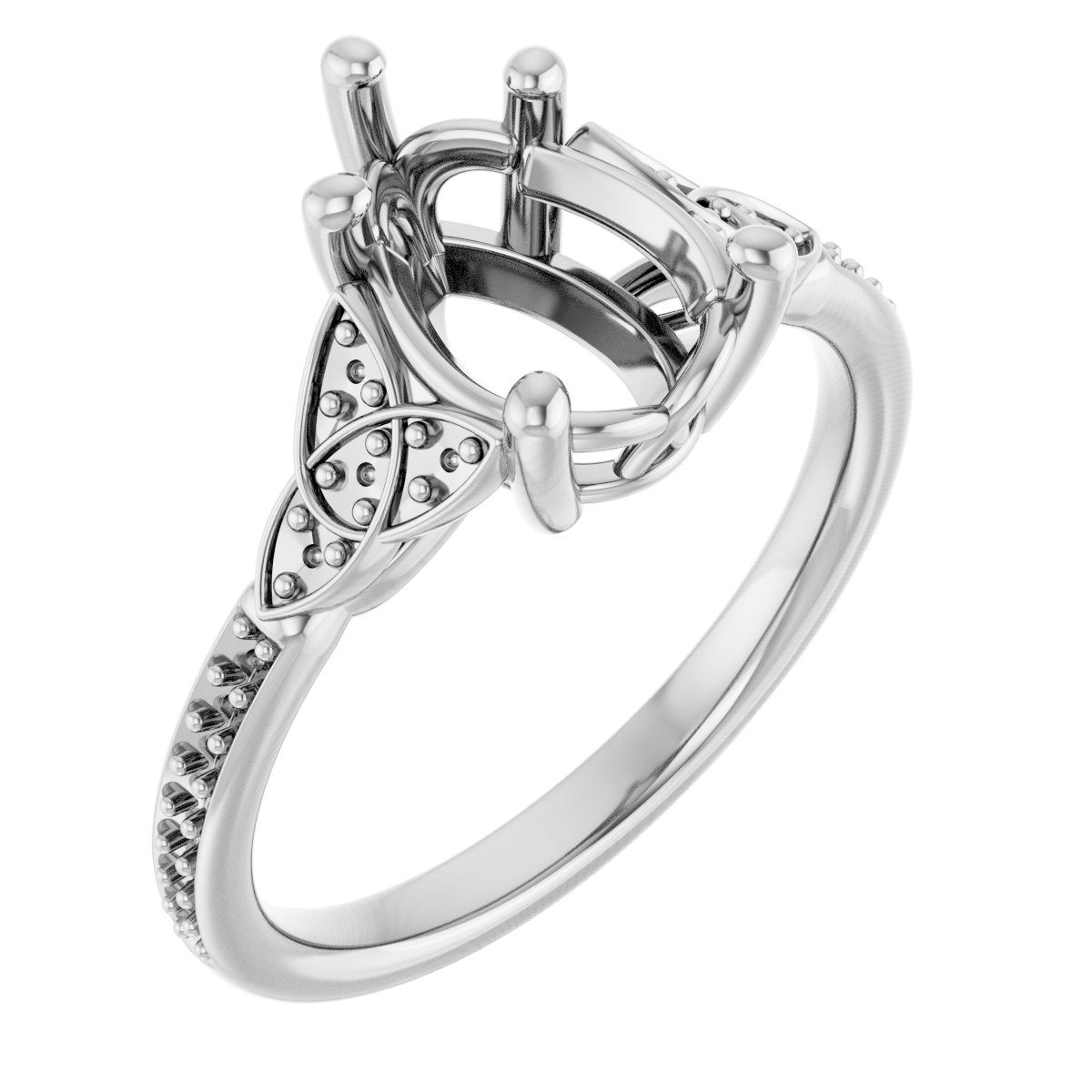 Accented Celtic-Inspired Engagement Ring