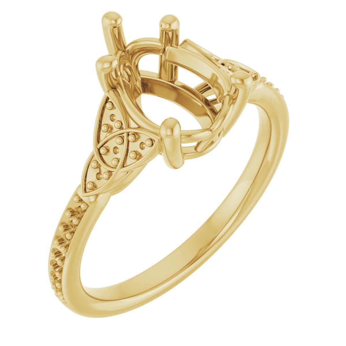Accented Celtic-Inspired Engagement Ring