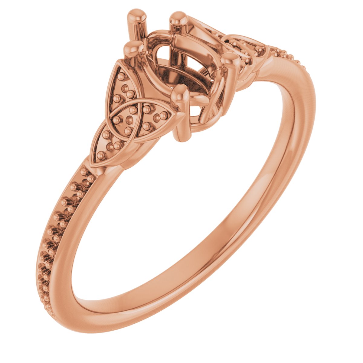 Accented Celtic-Inspired Engagement Ring