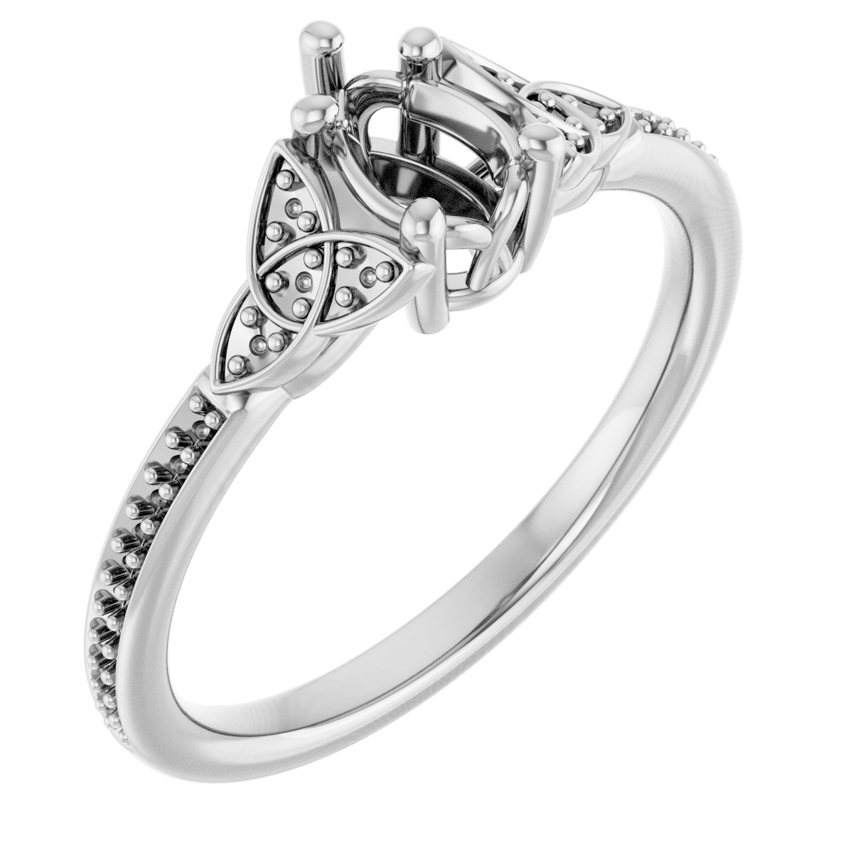Accented Celtic-Inspired Engagement Ring