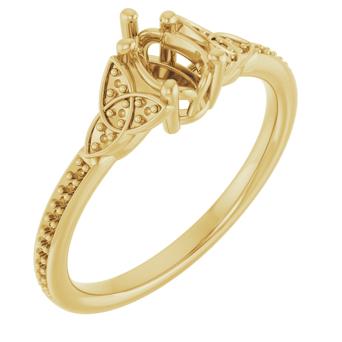 Accented Celtic-Inspired Engagement Ring