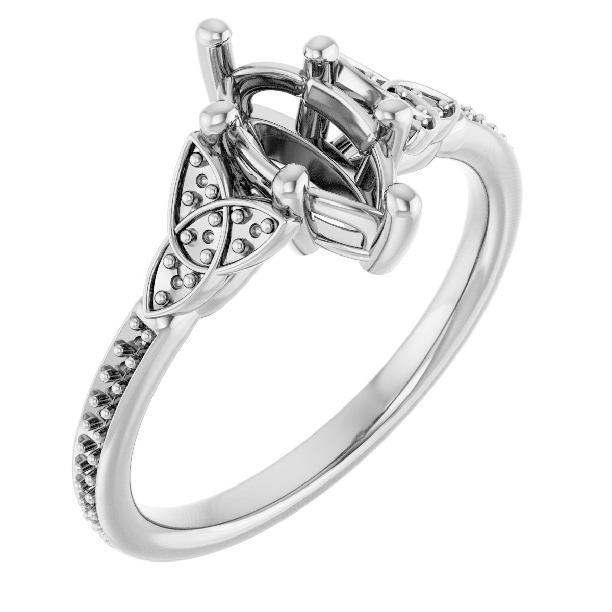 Accented Celtic-Inspired Engagement Ring
