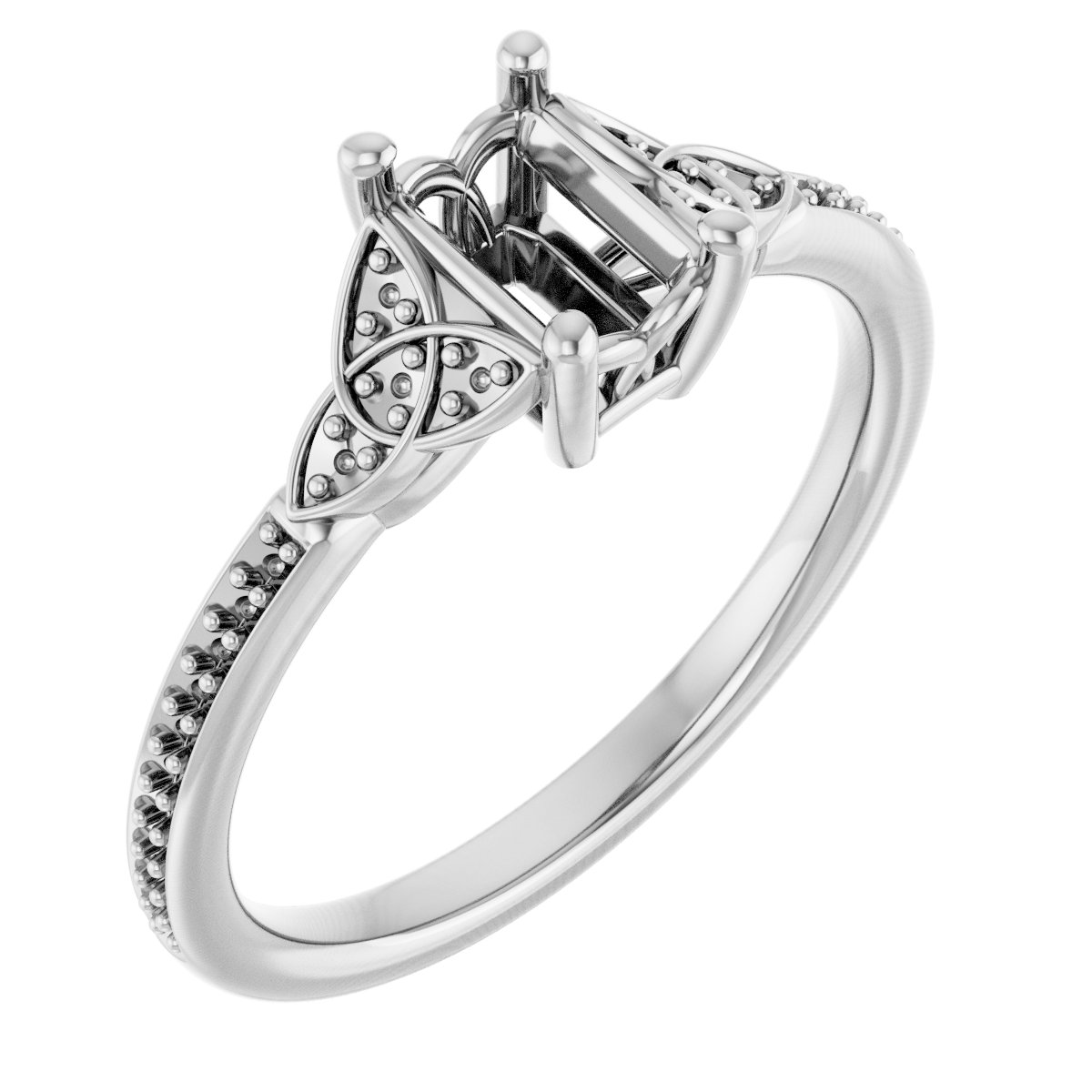 Accented Celtic-Inspired Engagement Ring