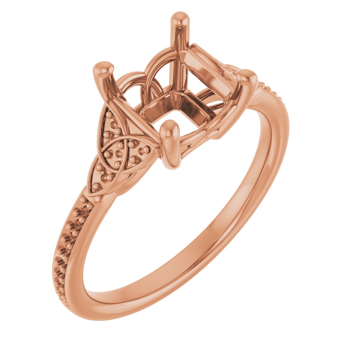 Accented Celtic-Inspired Engagement Ring