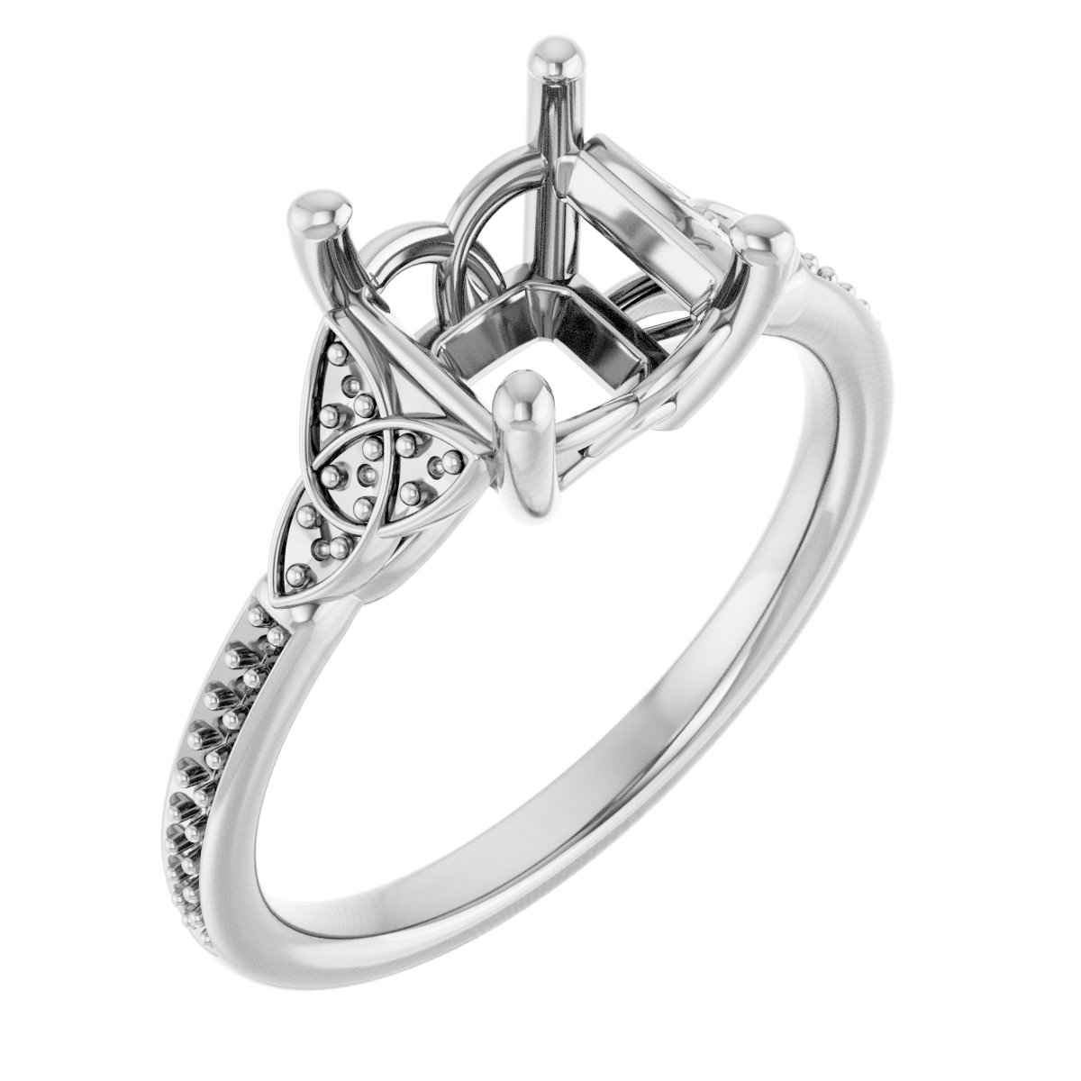 Accented Celtic-Inspired Engagement Ring