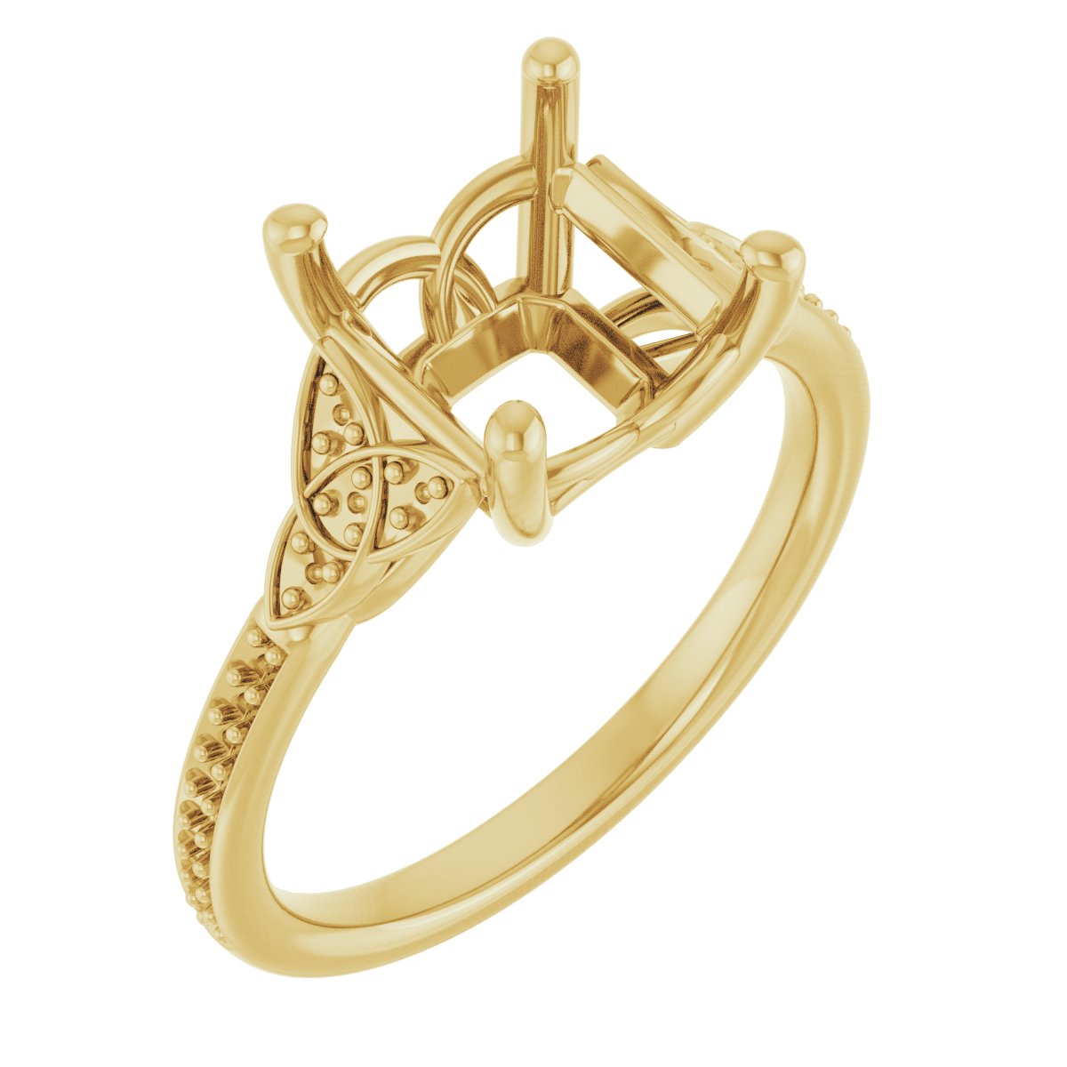 Accented Celtic-Inspired Engagement Ring