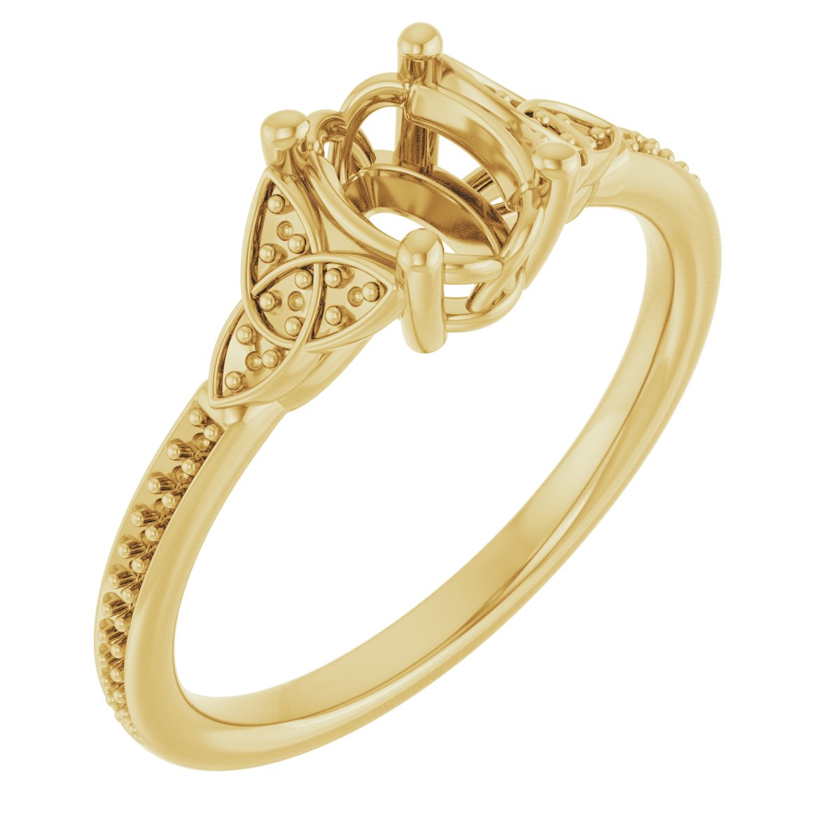 Accented Celtic-Inspired Engagement Ring