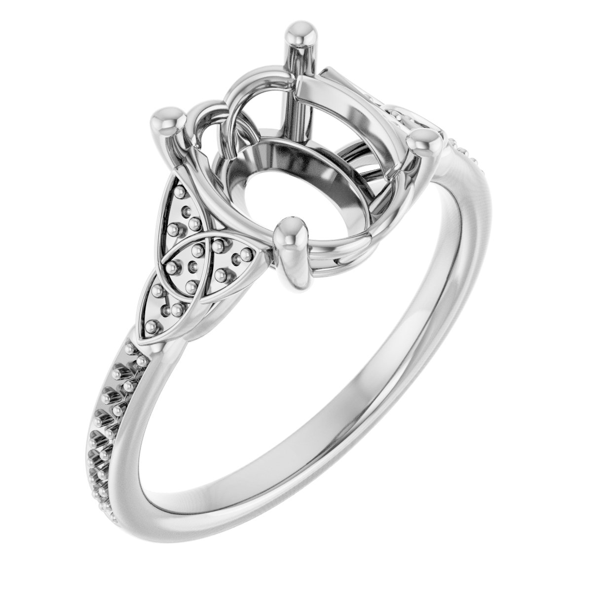 Accented Celtic-Inspired Engagement Ring